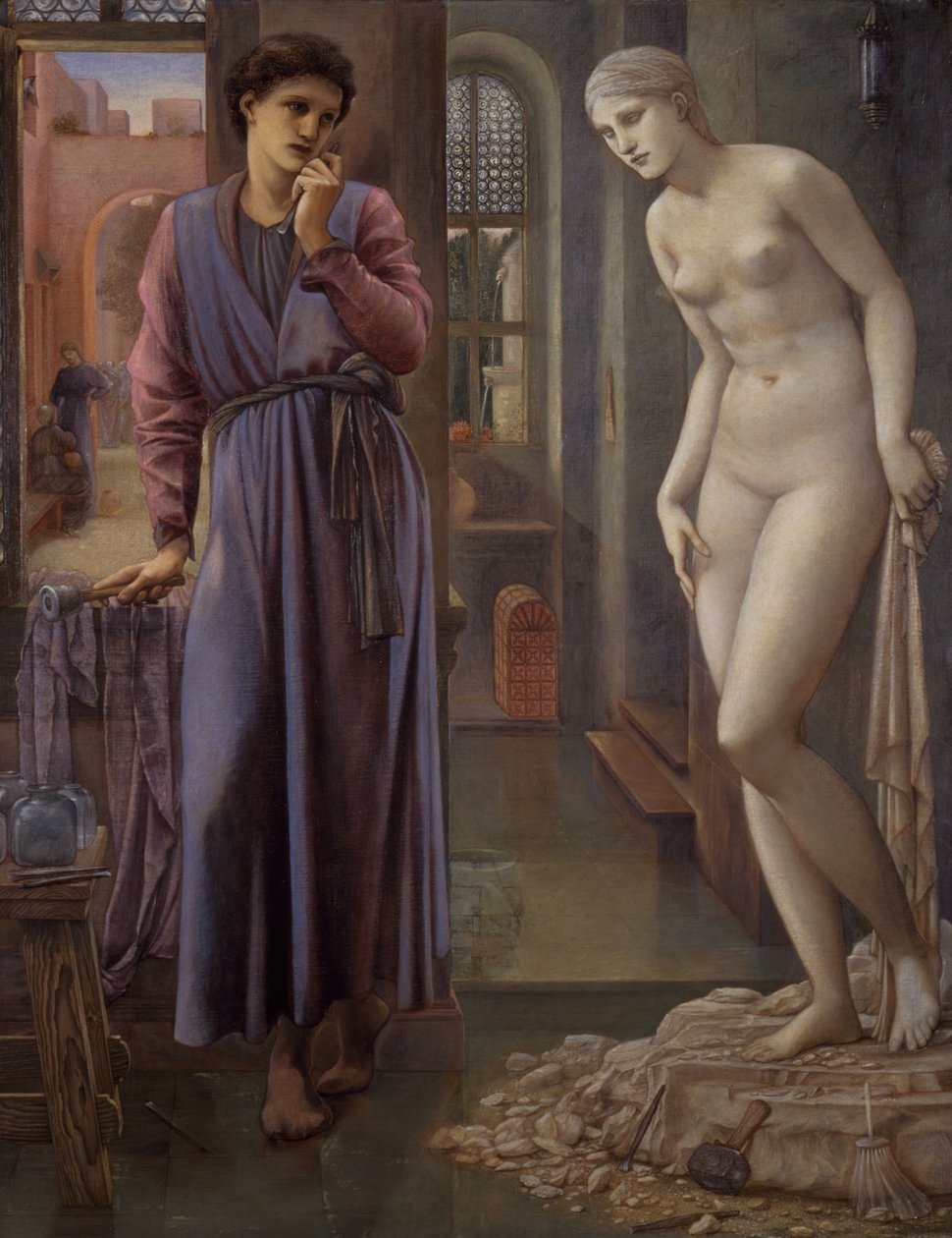 Pygmalion og billedet - The Hand Refrains, 1878. af Sir Edward Coley Burne Jones