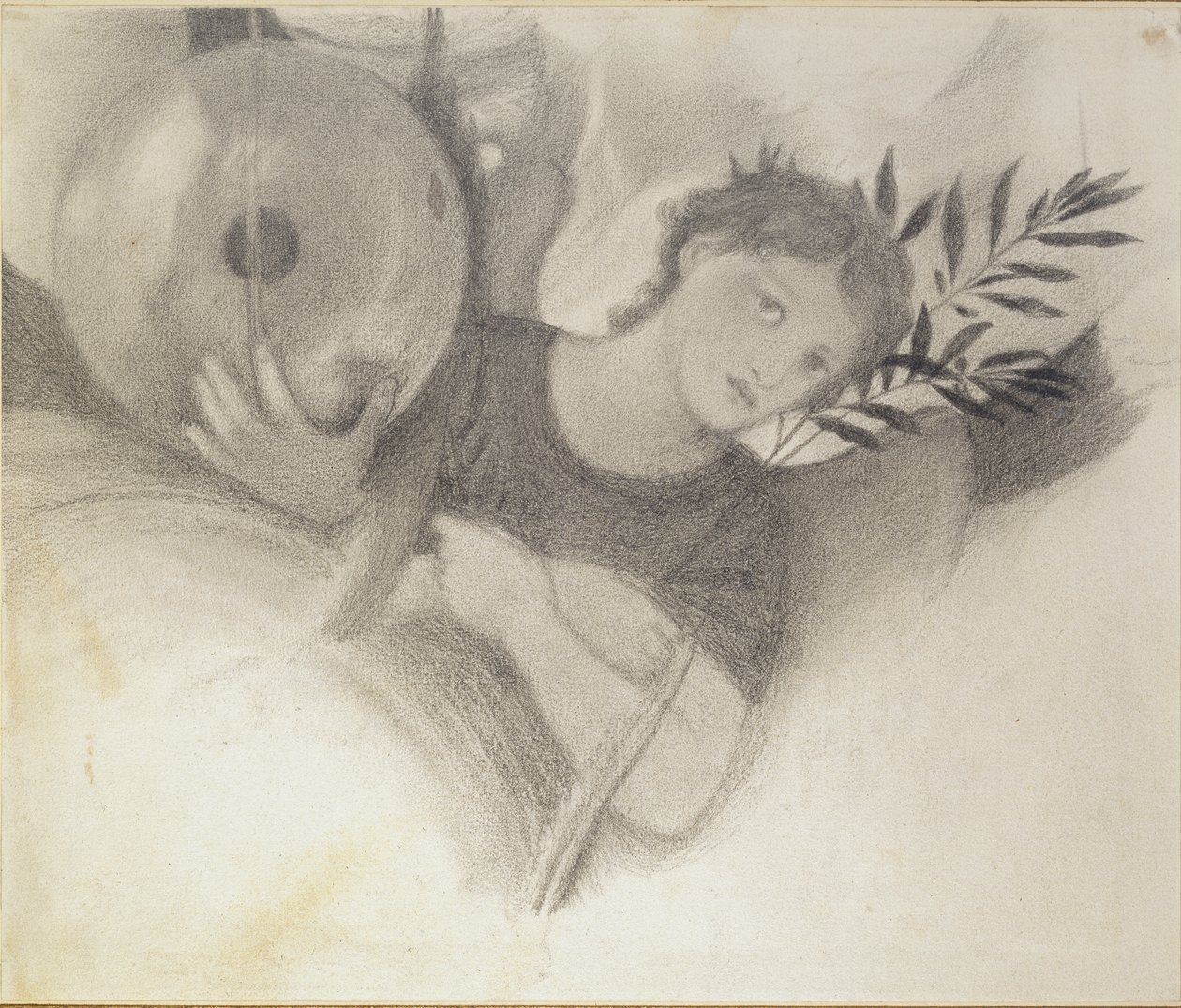 Studie for et hoved i Skabelsens dage, c1871-1875 af Sir Edward Coley Burne Jones