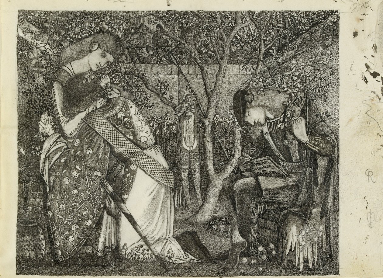Ridderens farvel, 1858 af Sir Edward Coley Burne Jones