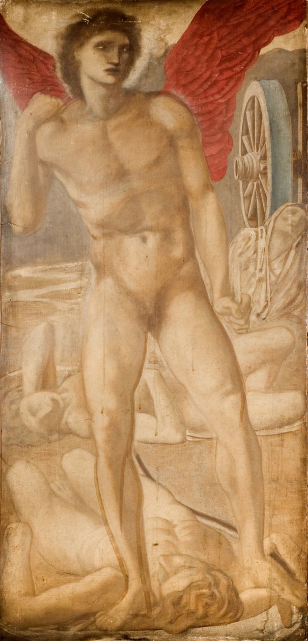 Troy Triptych - Study for Love subduing Oblivion, 1875. af Sir Edward Coley Burne Jones