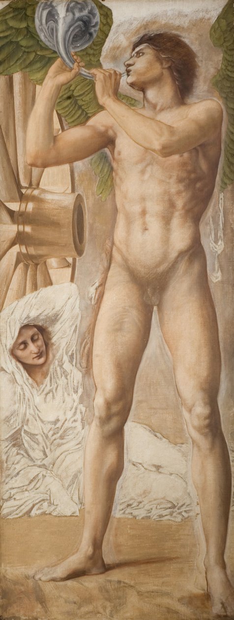 Troy Triptykon - Study of Fame, der vælter Fortune, 1875. af Sir Edward Coley Burne Jones