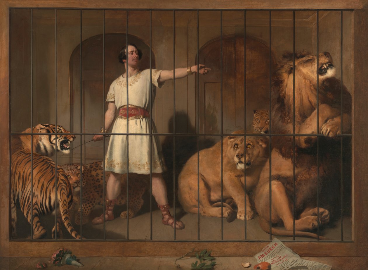 Portræt af hr. Van Amburgh, som han optrådte med sine dyr på London Theatres af Sir Edwin Henry Landseer