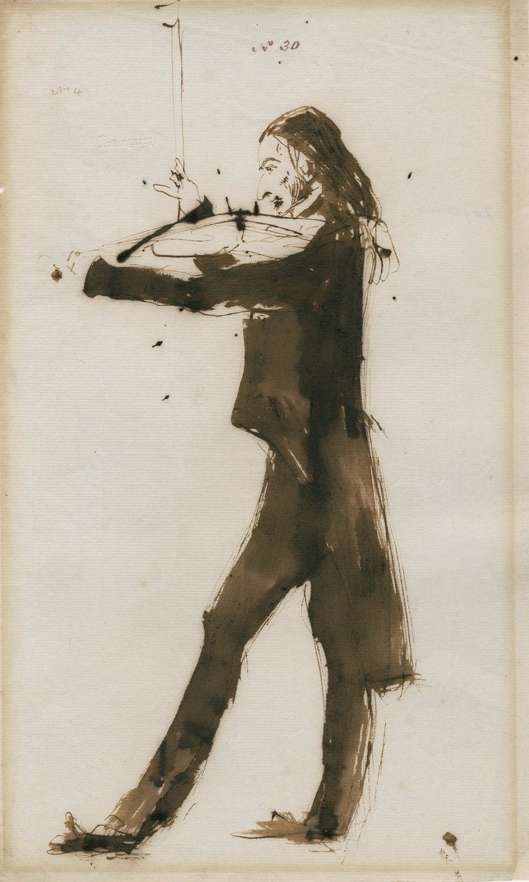 Portræt af Niccolò Paganini 1782-1840, 1831 af Edwin Landseer