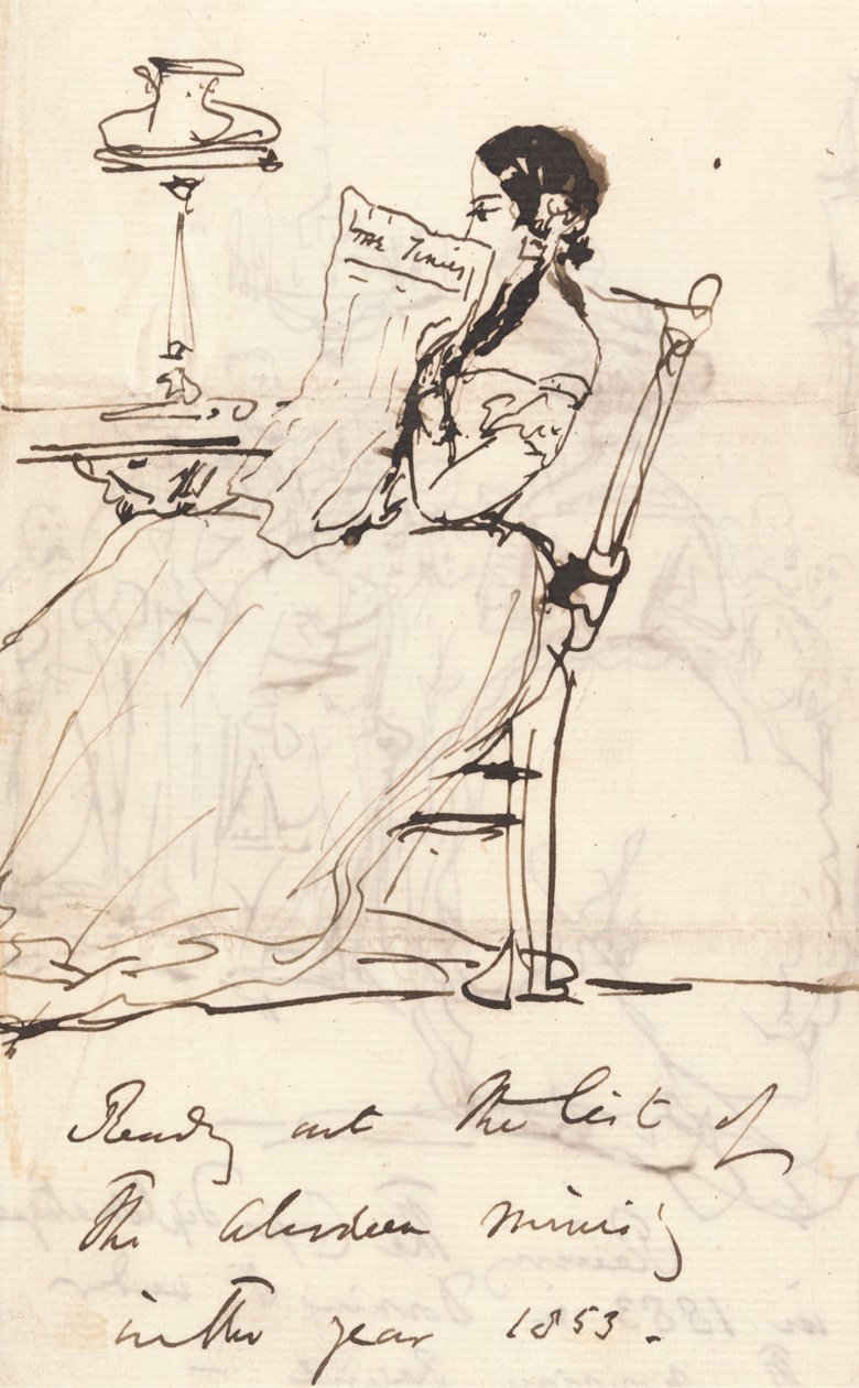Læser listen over Aberdeen-ministeriet op af Sir Edwin Henry Landseer