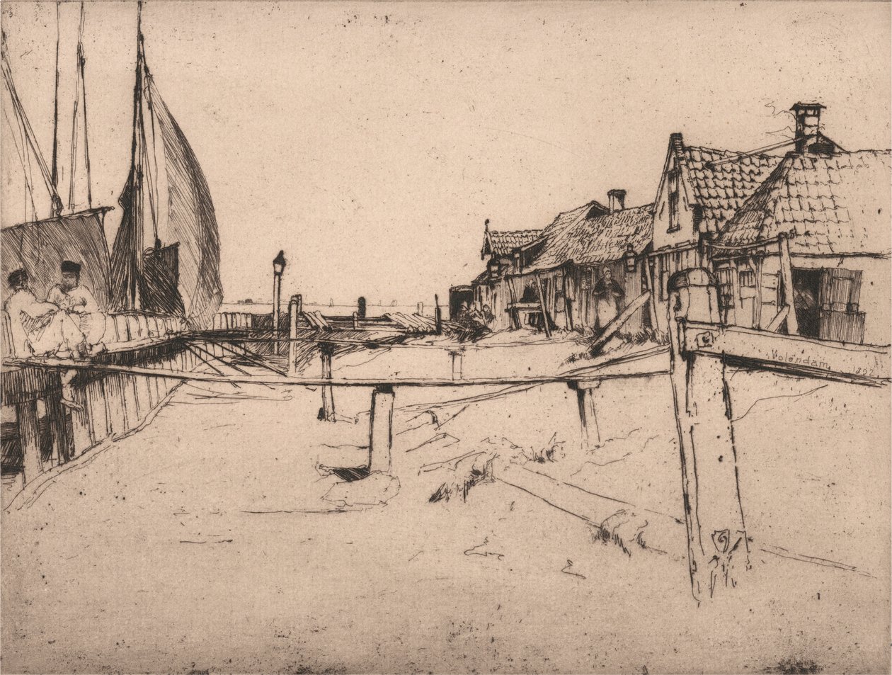 I Port, Volendam af Sir Frank Short