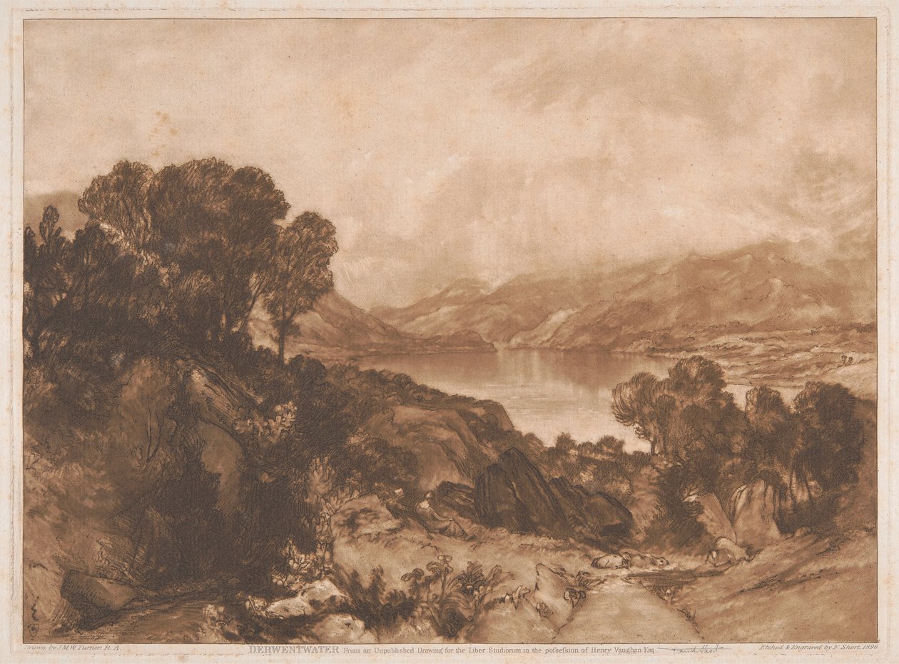 Udsigt over en sø, Derwentwater af Sir Frank Short