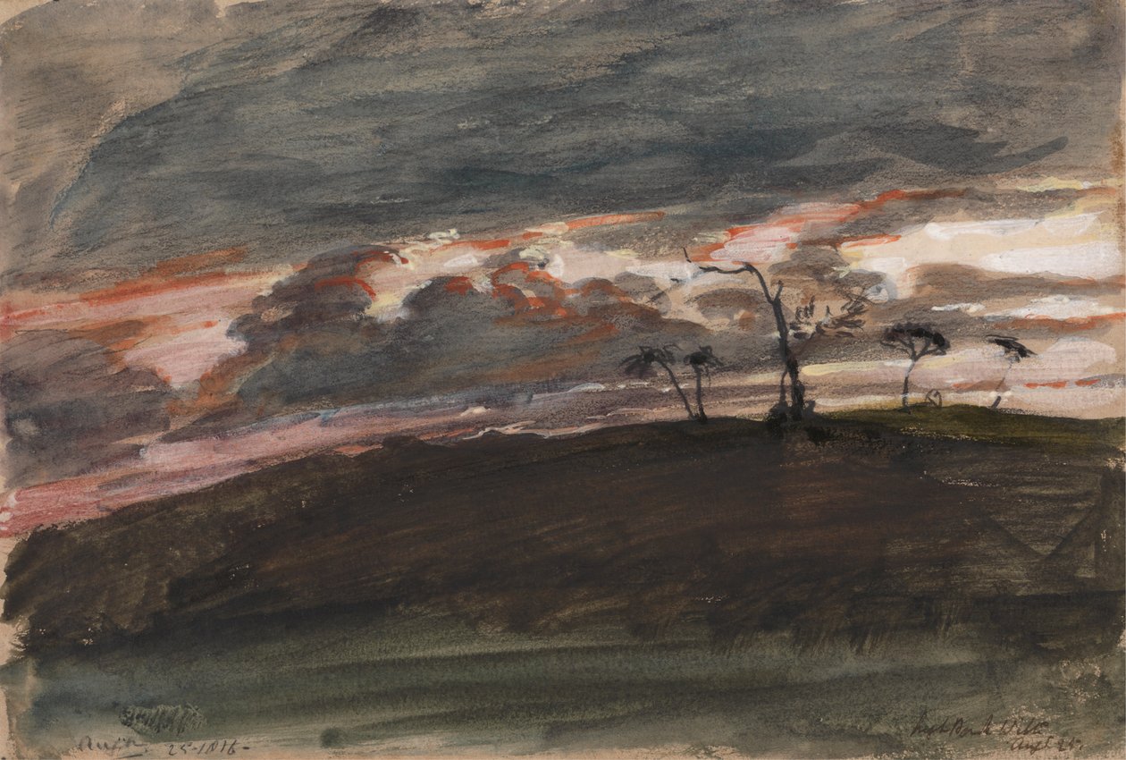 Stormfuld solnedgang, Legh Park, Wiltshire af Sir George Hayter