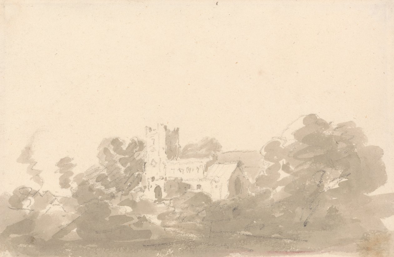 Kirke i træer af Sir George Howland Beaumont seventh Baronet