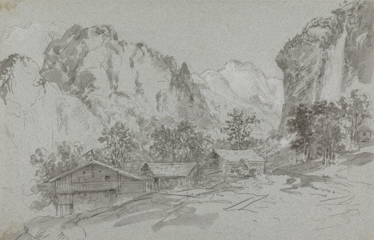 Fra vinduet på kroen i Lauterbraun af Sir George Howland Beaumont seventh Baronet