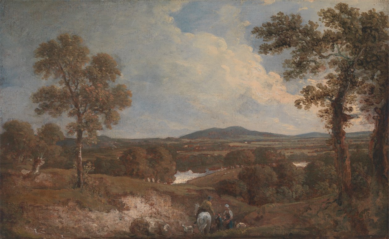 Landskab med figurer i forgrunden af Sir George Howland Beaumont seventh Baronet