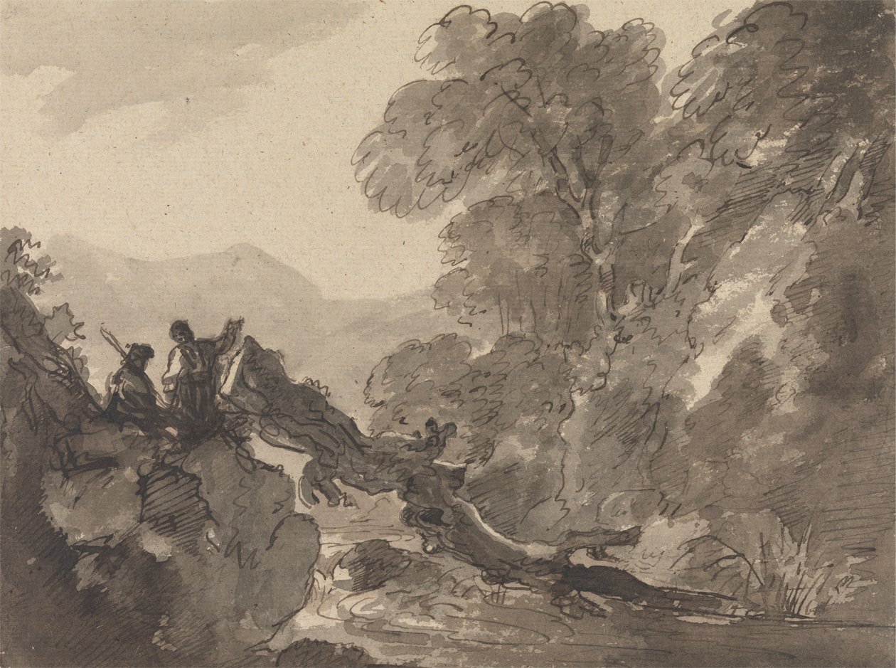 Romantisk Landskab af Sir George Howland Beaumont seventh Baronet