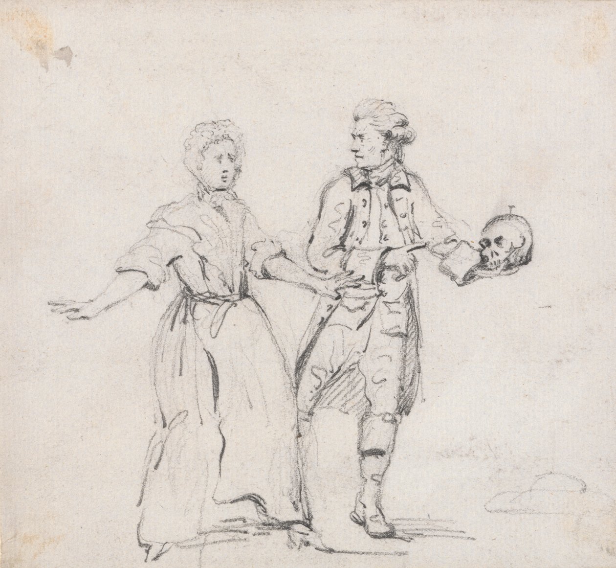 To figurer med et kranium af Sir George Howland Beaumont seventh Baronet