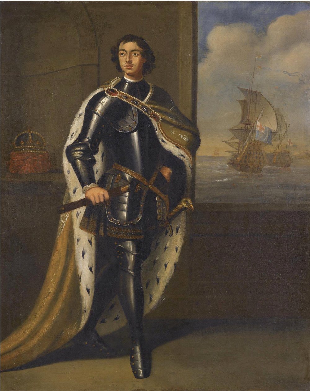 Portræt af kejser Peter I den Store 1672-1725, 1690