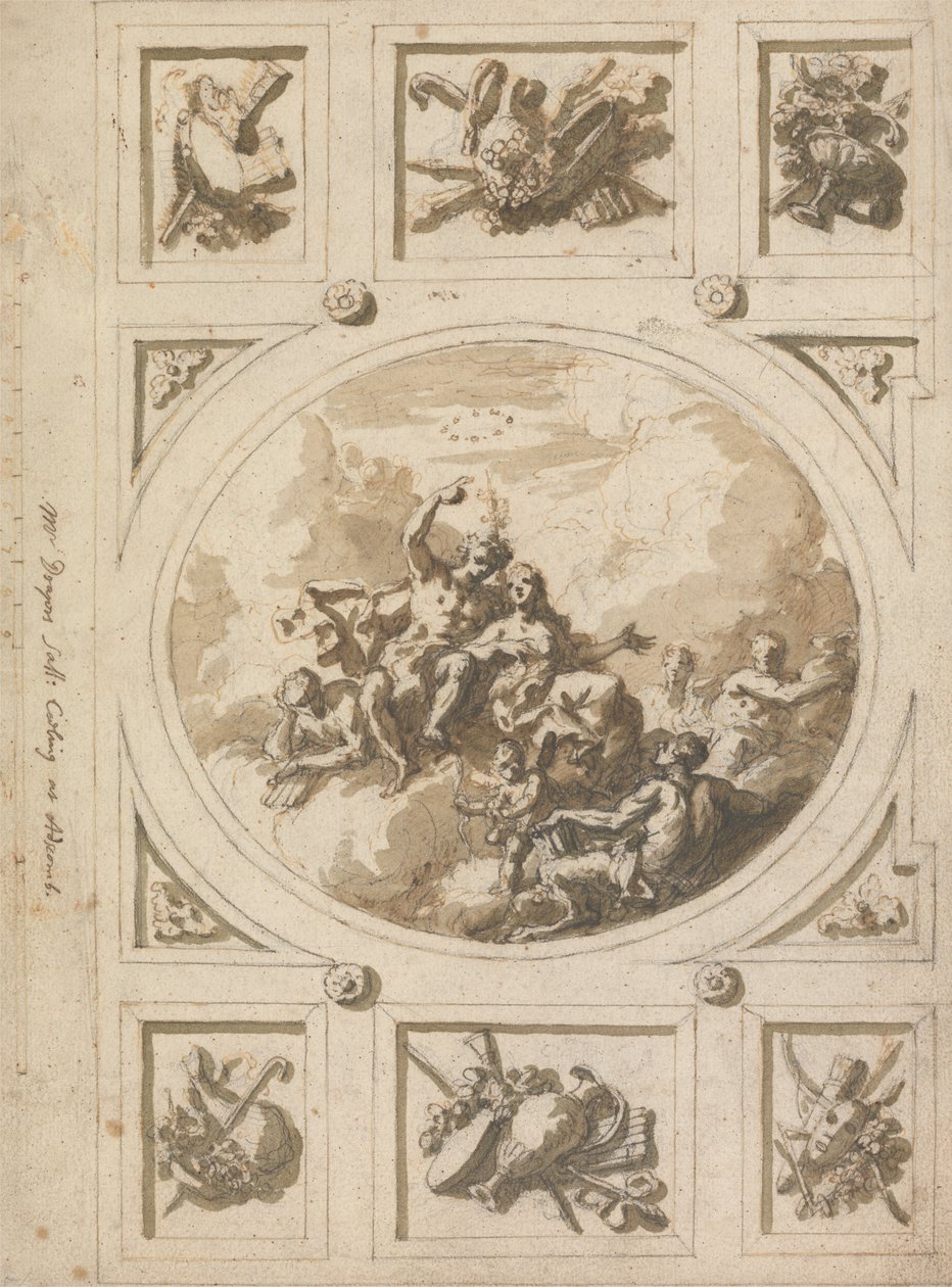 Design til et loft hos Addiscombe: Bacchus og Ariadne af Sir James Thornhill