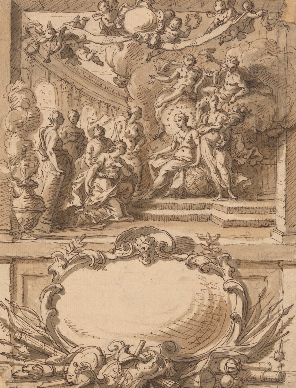 Design til et vægpanel af Sir James Thornhill