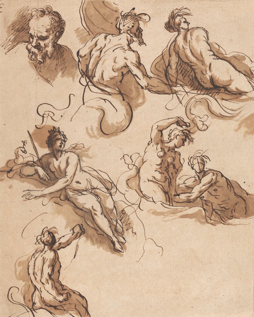 Ark med klassiske figurstudier af Sir James Thornhill