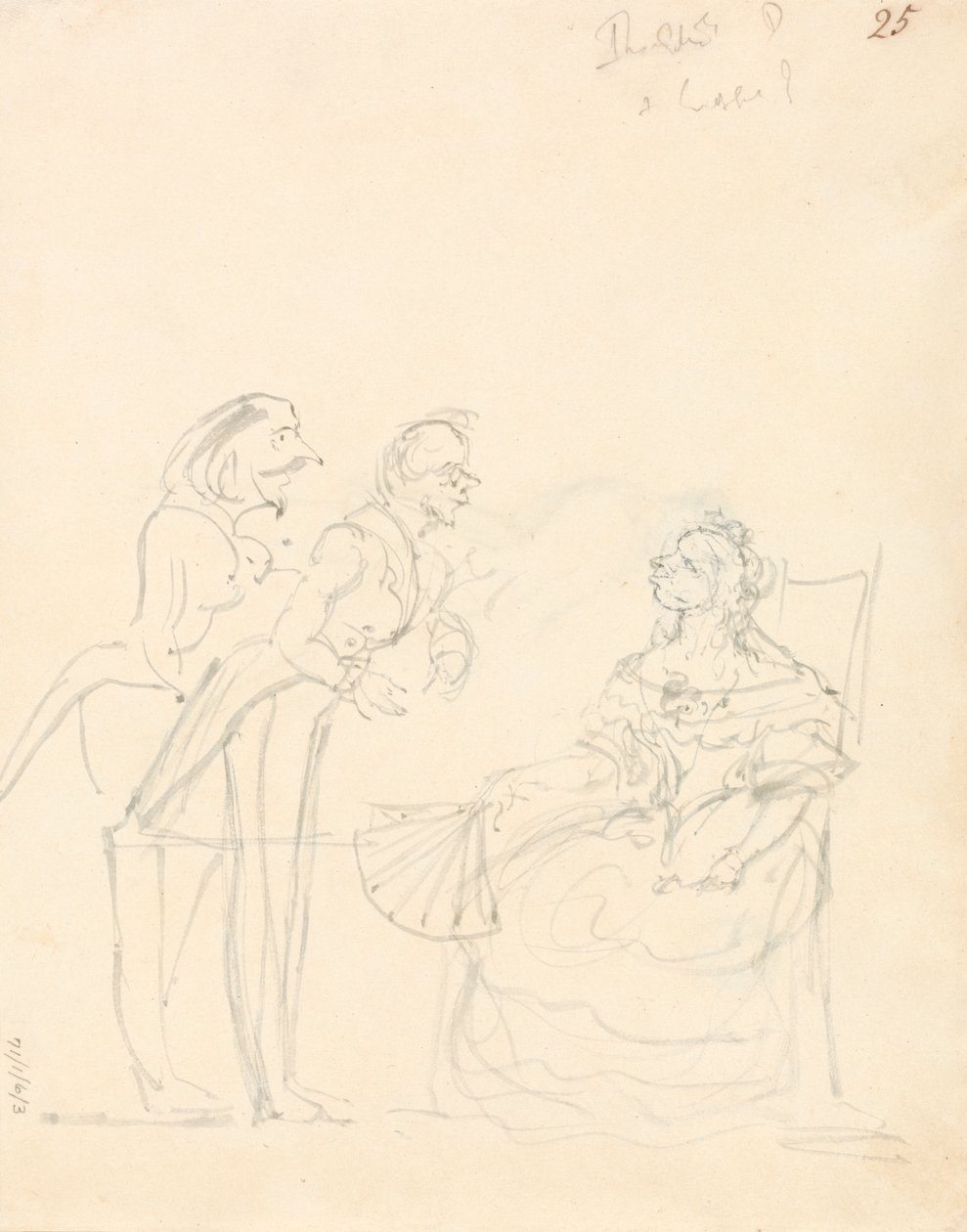To herrer taler med en siddende dame af Sir John Everett Millais