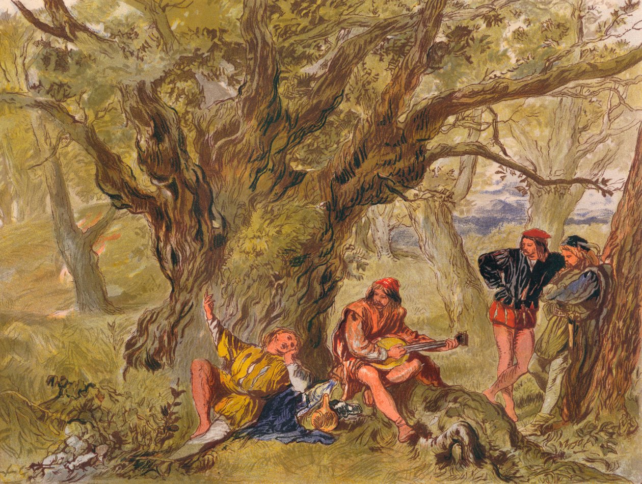 As You Like It: Act II, Scene V. Under the Greenwood Tree, sunget af Amiens, c1875 af Sir John Gilbert