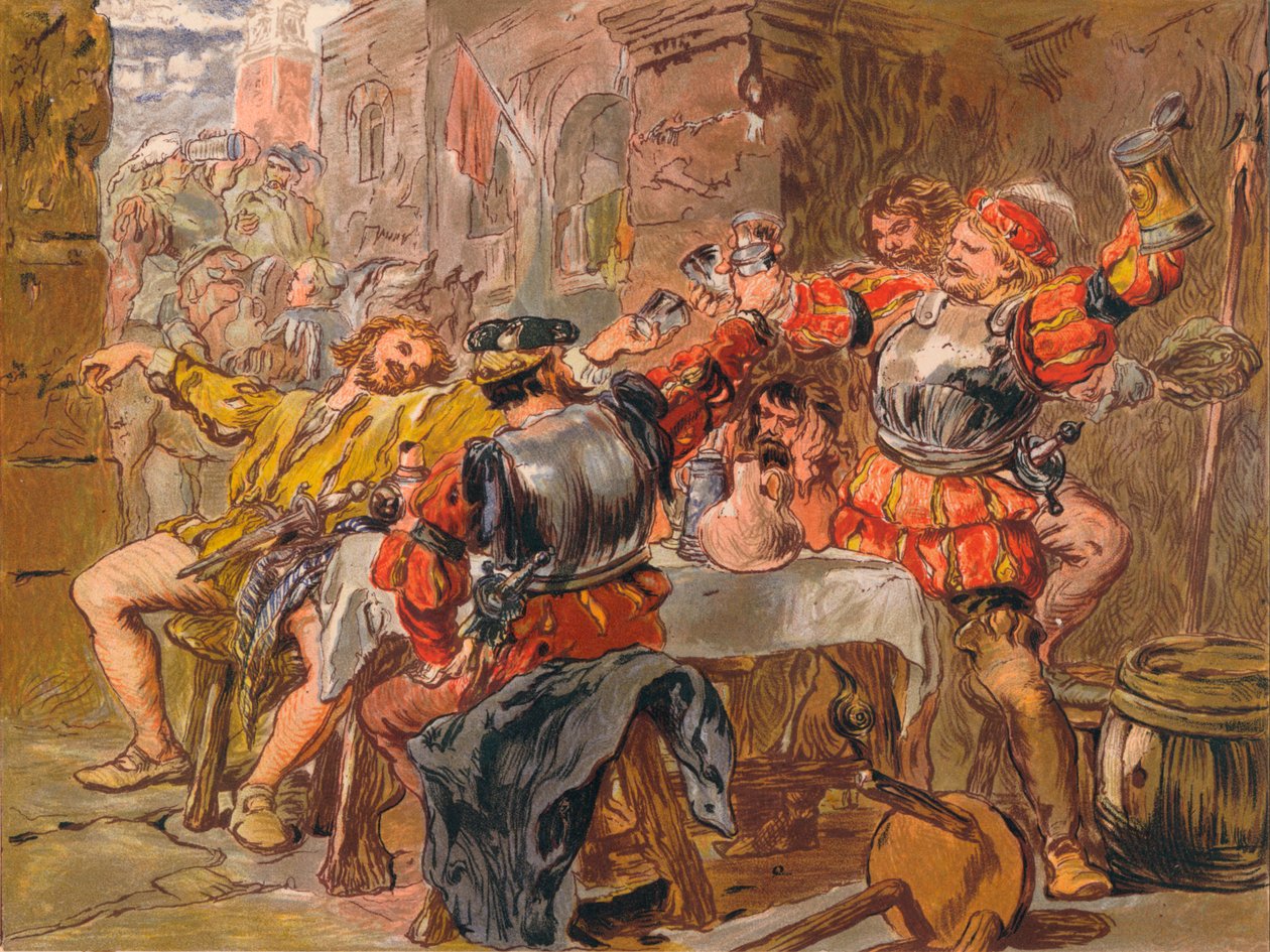 Lad mig Canakin Clink, c1875 af Sir John Gilbert