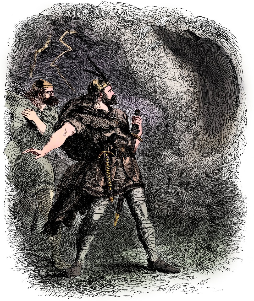 Macbeth og Banquo støder på de tre hekse, 1858 af Sir John Gilbert