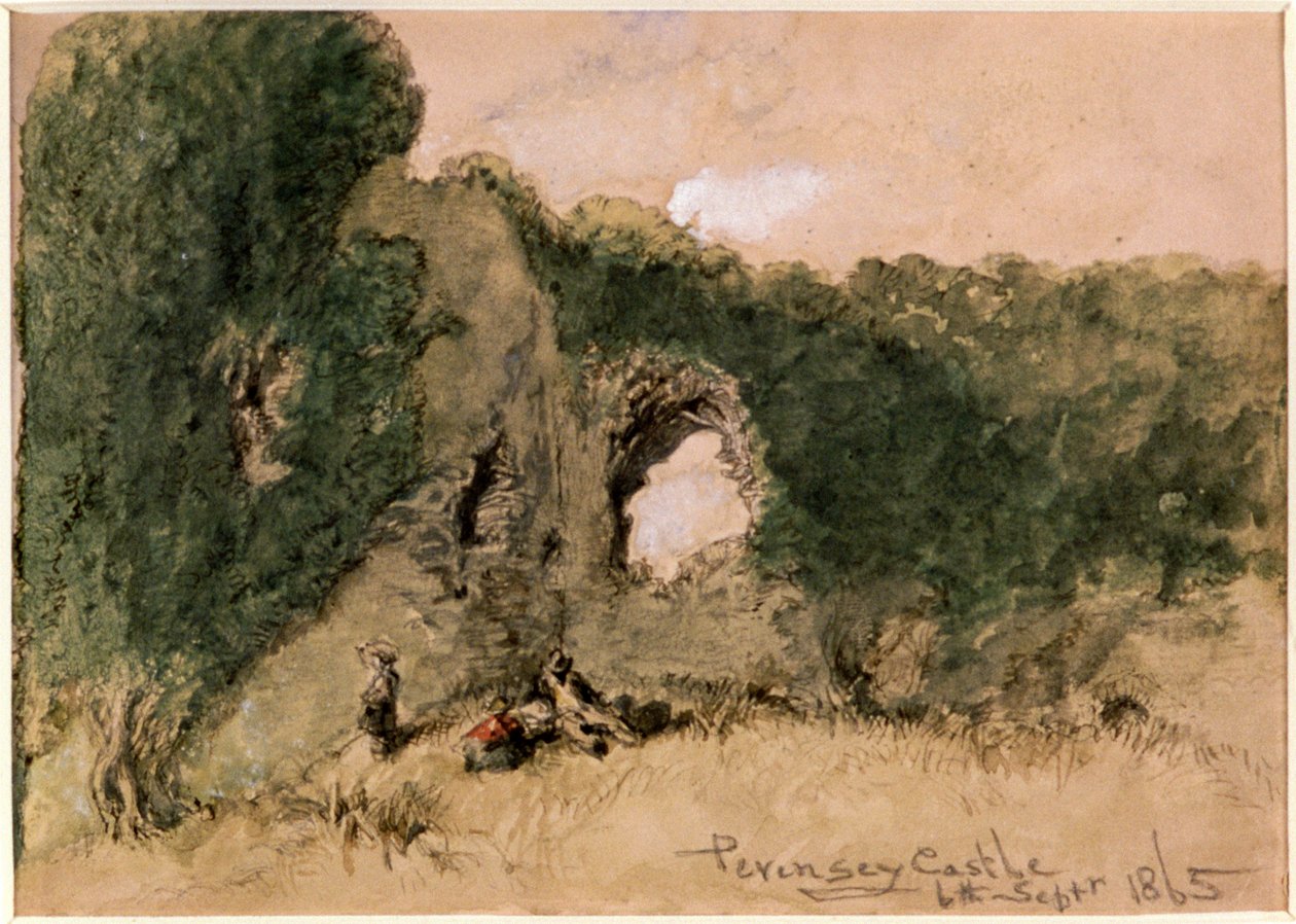 Pevensey Castle, East Sussex, 1865 af Sir John Gilbert