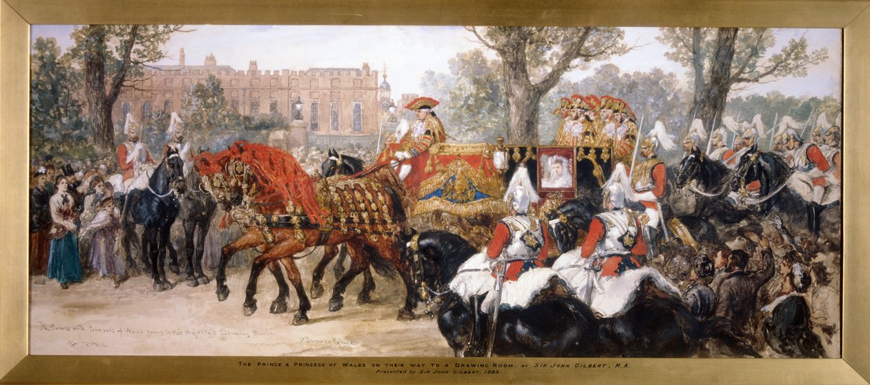 Kongelig procession af prinsen og prinsessen af Wales, London, 1884 af Sir John Gilbert