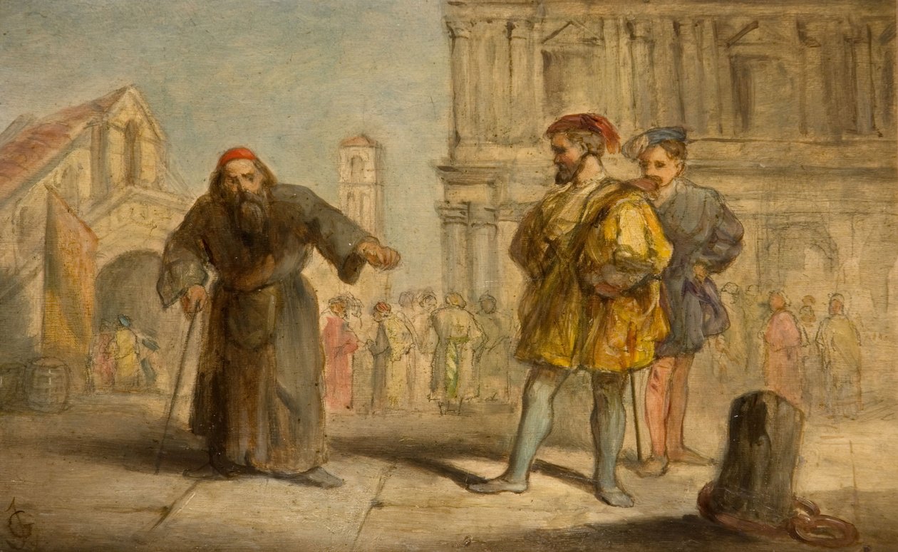 Scene fra Shakespeares The Merchant of Venice, 1865. af Sir John Gilbert