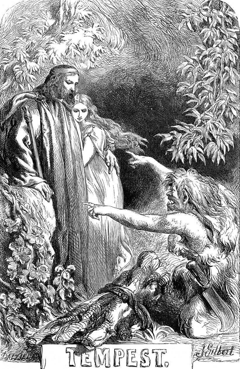 Scene fra Shakespeares Stormen, 1856-1858 af Sir John Gilbert
