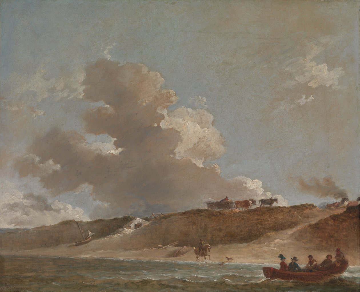 Kystlandskab med en færge af Sir Peter Francis Bourgeois