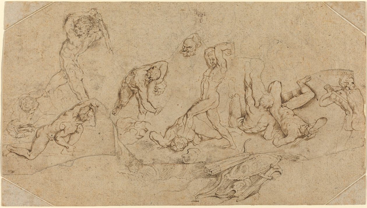 Battle of Nude Men af Sir Peter Paul Rubens