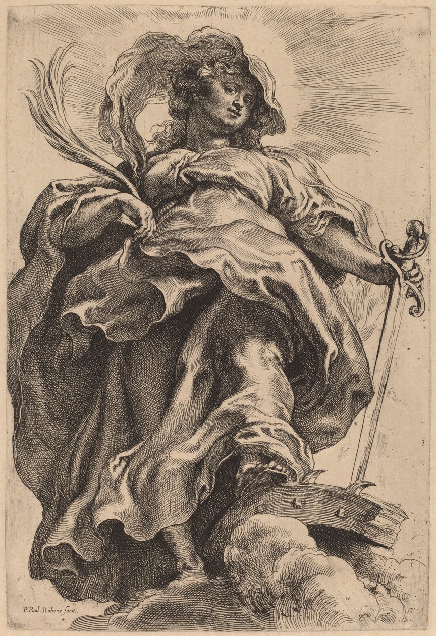 Saint Catherine i skyerne af Sir Peter Paul Rubens