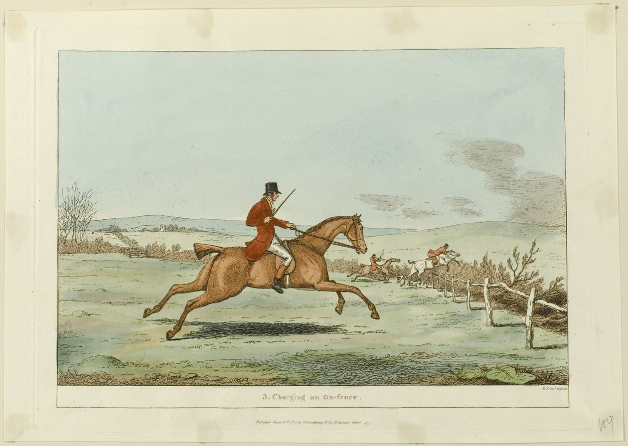 Opladning af et oksehegn, planche tre fra Uundværlige bedrifter af Sir Robert Frankland