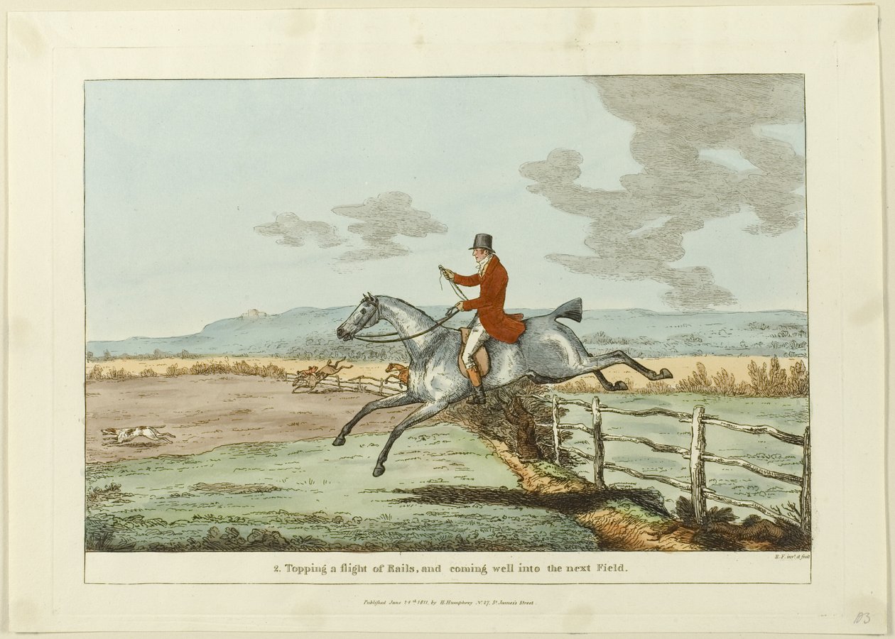 Topping a Flight of Rails, and Coming Well into the Next Field, planche to fra Insdispensable Accomplishments af Sir Robert Frankland