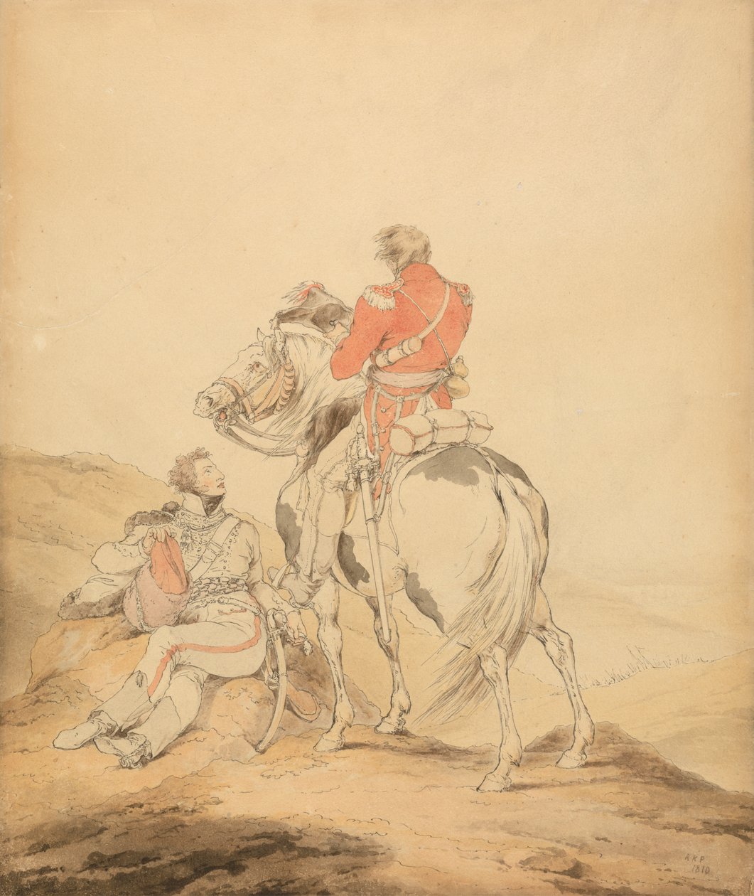 En britisk officer af staben og en officer af husarer af Sir Robert Kerr Porter