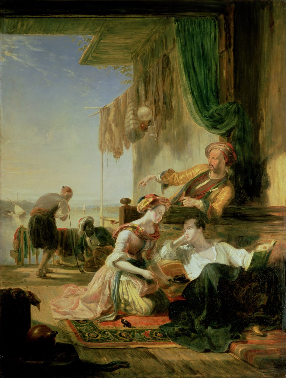 Lord Byron hviler i huset til en fisker, der har svømmet på Hellespont, 1831 af Sir William Allan