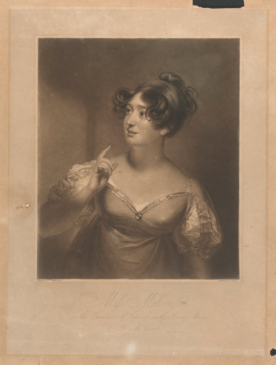 Miss Mellon i Character of Voltante in the Honey Moon af Sir William Beechey