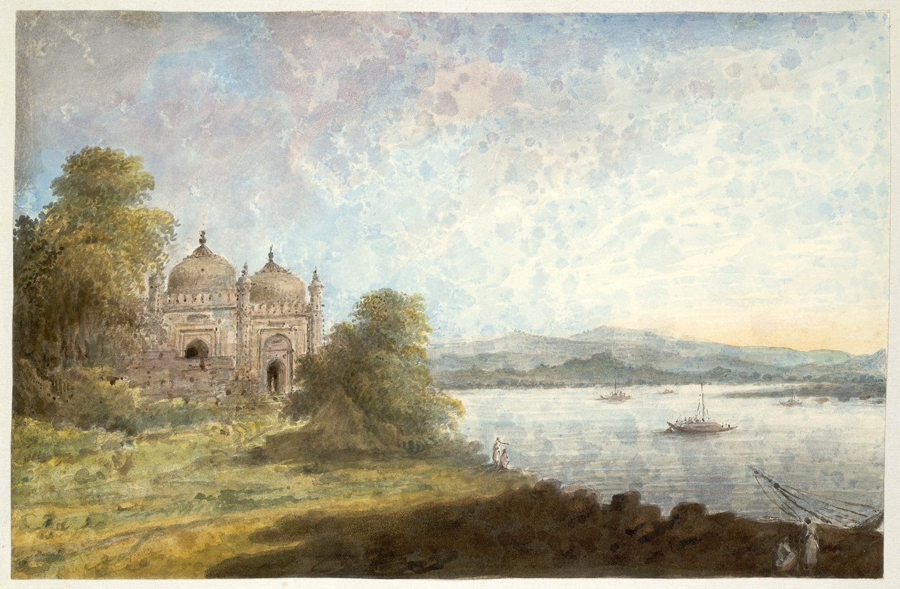 Akbari -moskeen på bredden af Ganges i Rajmahal af Sita Ram