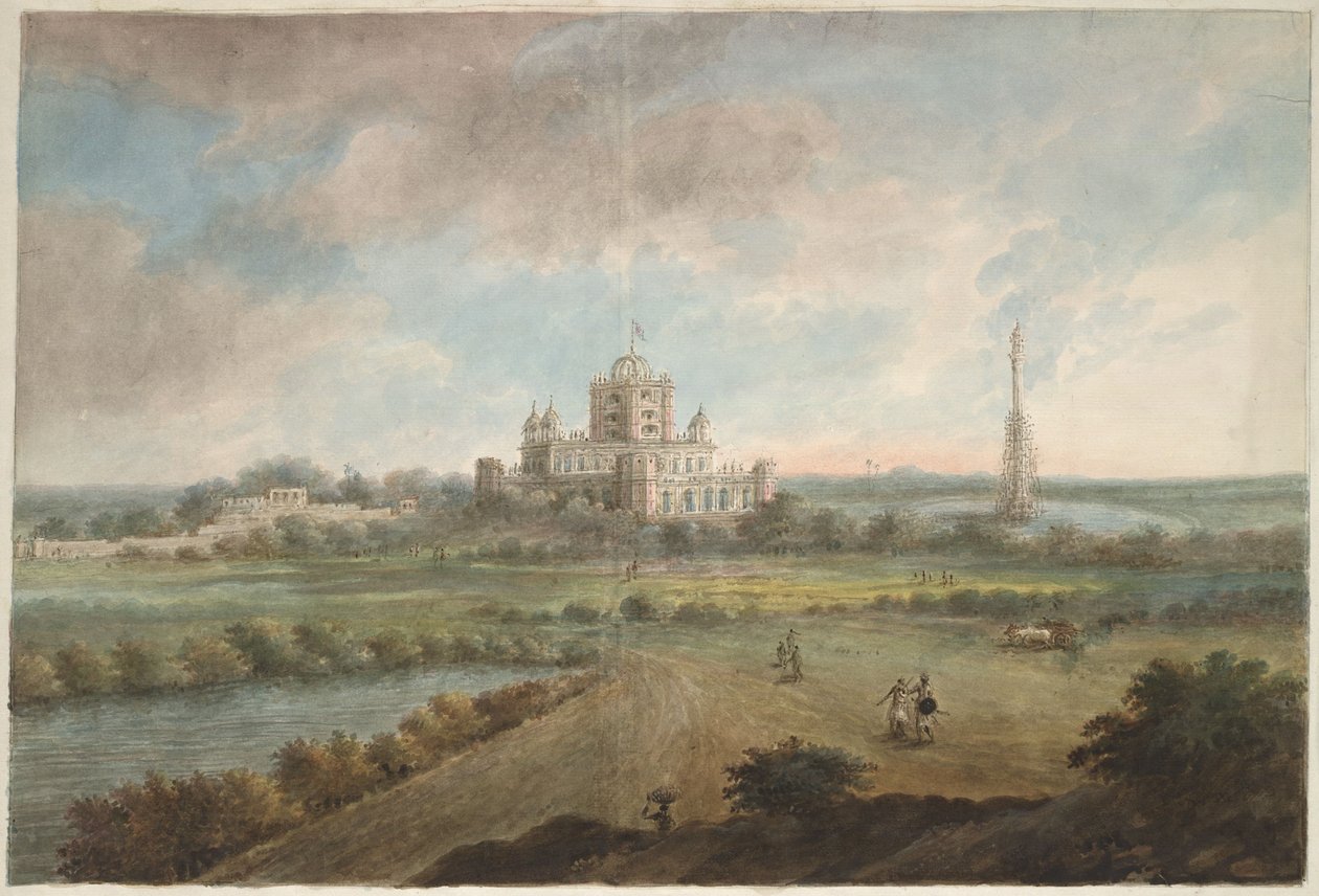 General Claude Martins hus Constantia ligger i sin park i Lucknow af Sita Ram