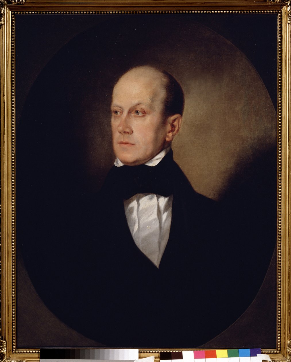Portræt af den russiske forfatter og filosof Piotr Yakovlevitch Tchaadaiev (Chaadaev eller Chaadayev) (1794-1856)"" Maleri af Sandor Kozina (1808-1873) 1848 State Museum of History, Moskva af Sándor Kozina