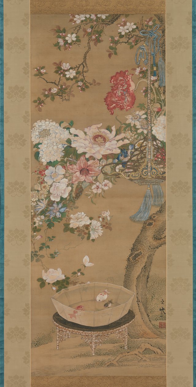 Blomster og guldfisk, 1700-tallet. af So Shizan