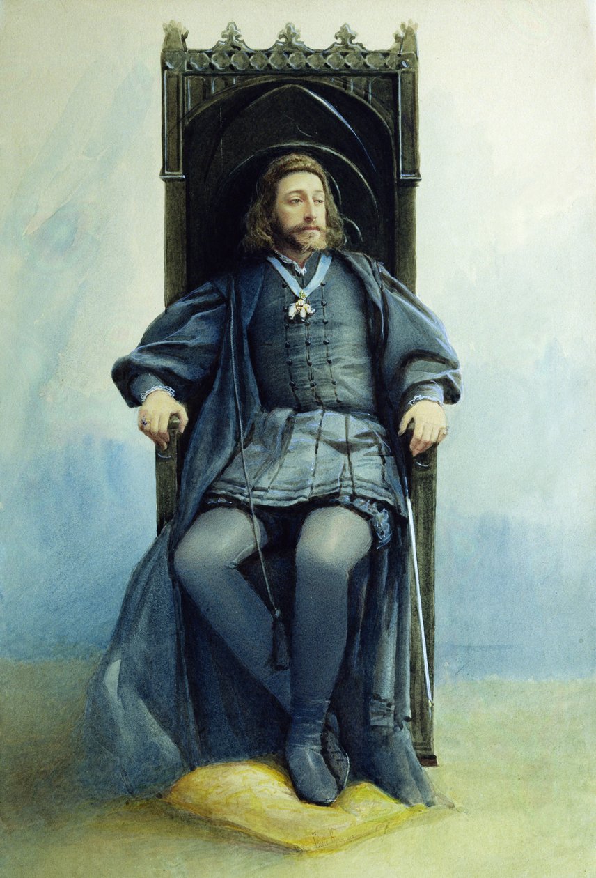 Storhertug Konstantin Konstantinovich som Hamlet i teaterstykket af William Shakespeare den 21. februar 1899, 1899 af Sofia Ivanovna Kramskaya