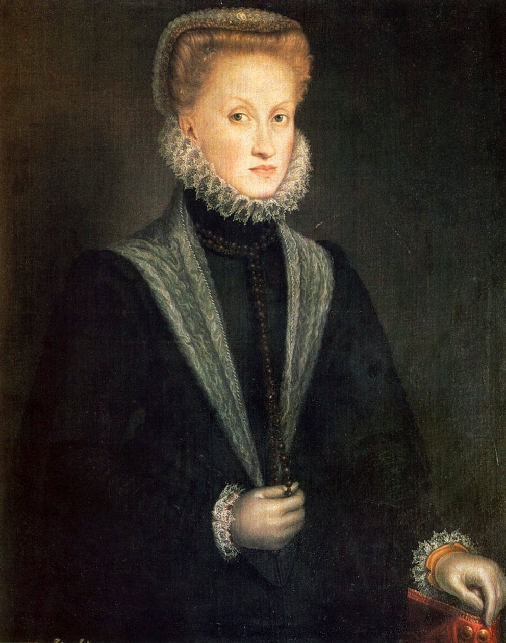 Anna af Østrig, dronningepartner af Filip II af Spanien og Portugal, 1573. af Sofonisba Anguissola