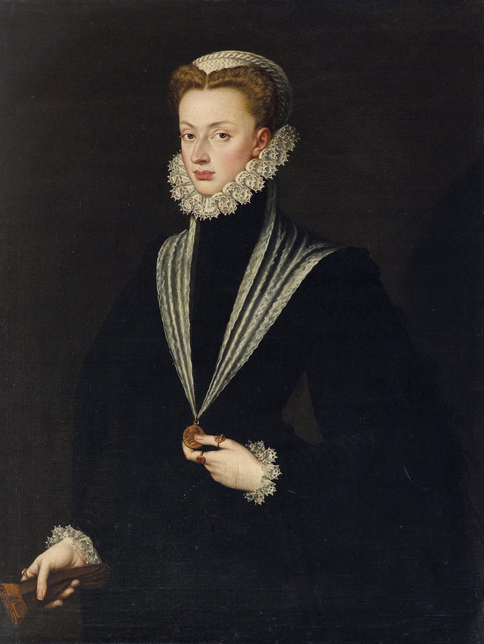 Jeanne af Østrig (Jeanne de Habsbourg) - Portræt af Johanne af Østrig (1547-1578) af Anguissola, Sofonisba (ca. 1532-1625). Olie på lærred, størrelse: 106x81, , Privat samling af Sofonisba Anguissola