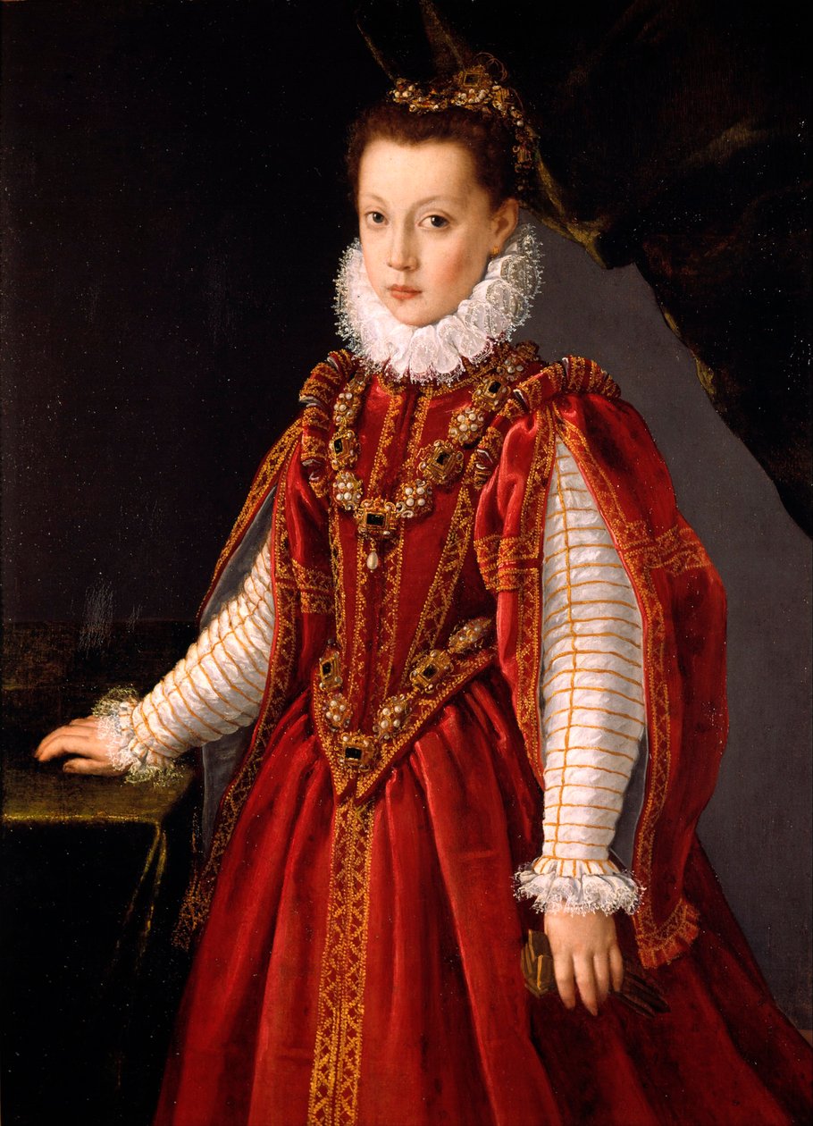 Italiensk "Portrait of a Young Lady" fra en velhavende familie Maleri af Sofonisba Anguissola (ca. 1532-1625) - 1560 - Olie på lærred - Størrelse 106x67,5 cm Museo Lazaro Galdiano, Madrid af Sofonisba Anguissola