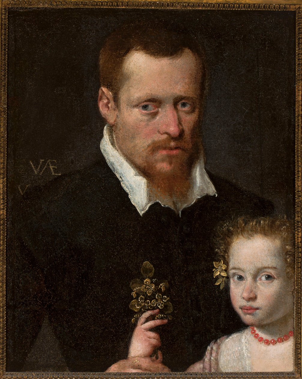 Portræt af en mand med sin datter af Sofonisba Anguissola