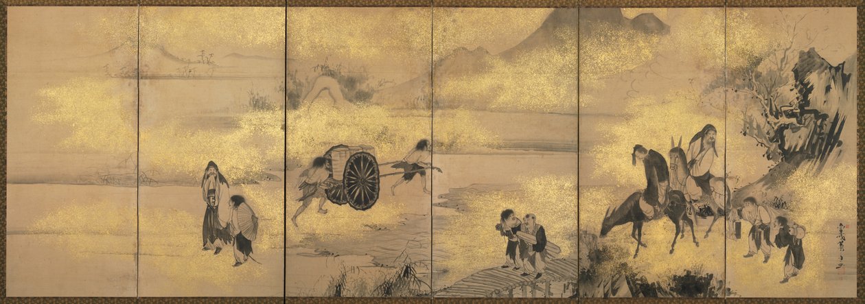 The Eight Immortals of the Wine Cup, senere 1700-tallet. af Soga Shohaku