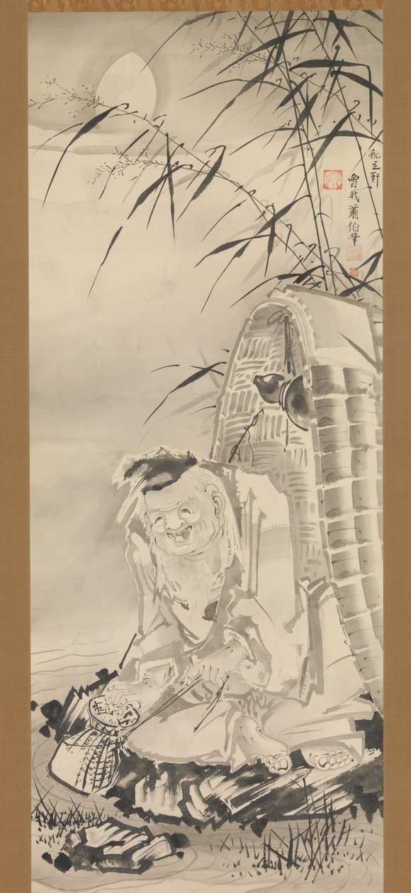 Tokaibo med en fiskekurv, ca. 1768. af Soga Shohaku