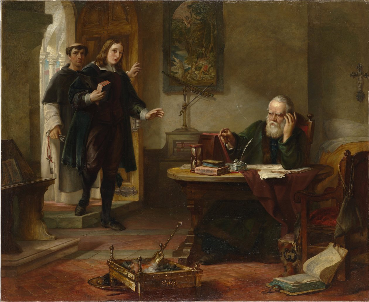 John Milton (1608-1674) besøgte Galileo Galileo, da en fange af inkvisitionen par Hart, Solomon Alexander (1806-1881) af Solomon Alexander Hart