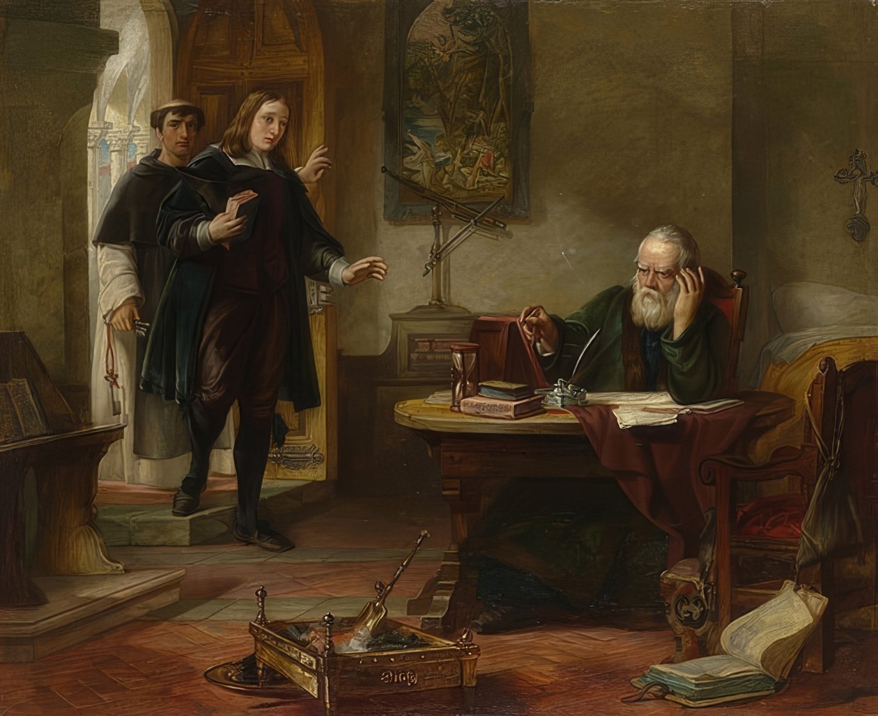 John Milton besøger Galileo Galilei. 1847 af Solomon Alexander Hart
