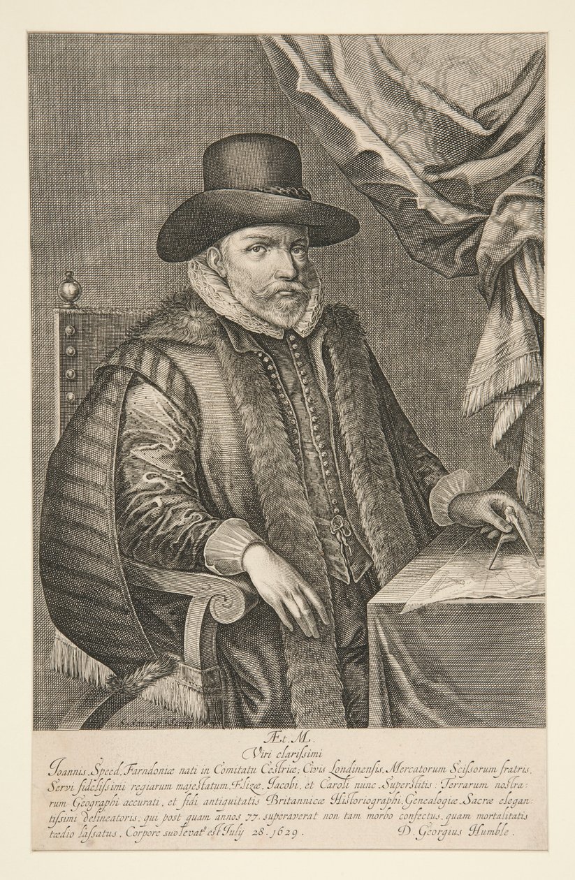 Portræt af John Speed af Solomon Savery
